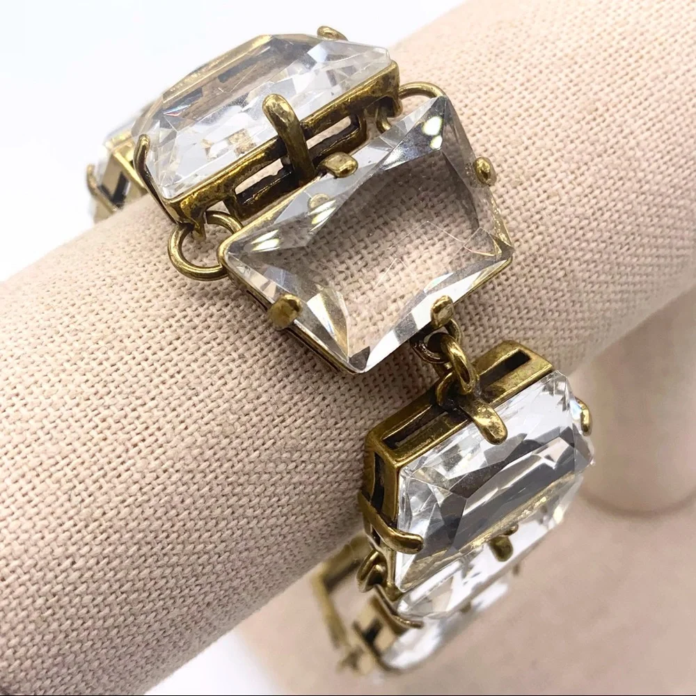 J. Crew Clear Bold Jeweled Bracelet